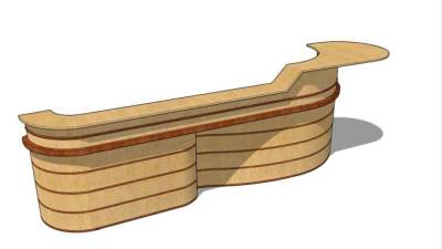 办公接待台SU模型下载_sketchup草图大师SKP模型