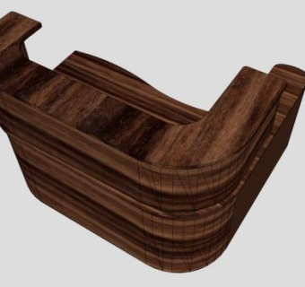 实木接待柜台SU模型下载_sketchup草图大师SKP模型