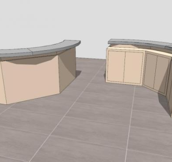 现代办公室接待柜台SU模型下载_sketchup草图大师SKP模型