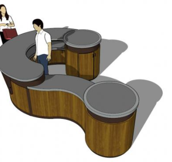 信息办公接待处SU模型下载_sketchup草图大师SKP模型