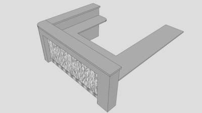 现代大理石前台现SU模型下载_sketchup草图大师SKP模型