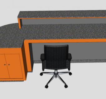 办公室接待台SU模型下载_sketchup草图大师SKP模型