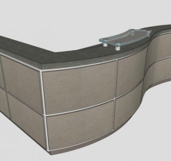 现代烤漆接待台SU模型下载_sketchup草图大师SKP模型