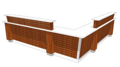 实木迎宾接待台SU模型下载_sketchup草图大师SKP模型