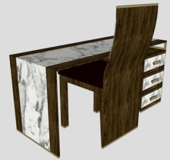 现代豪华办公桌SU模型下载_sketchup草图大师SKP模型