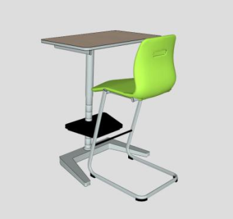 现代可移动桌椅SU模型下载_sketchup草图大师SKP模型