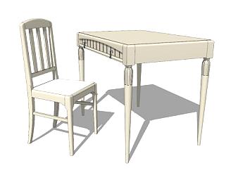 家居装饰艺术桌椅组合SU模型下载_sketchup草图大师SKP模型