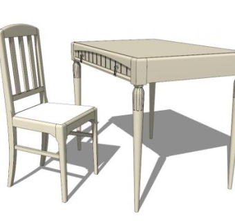 家居装饰艺术桌椅组合SU模型下载_sketchup草图大师SKP模型