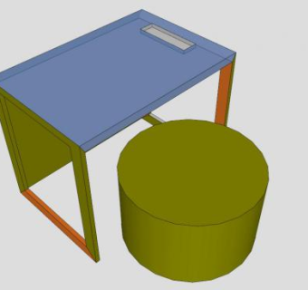 库尔办公桌椅SU模型下载_sketchup草图大师SKP模型
