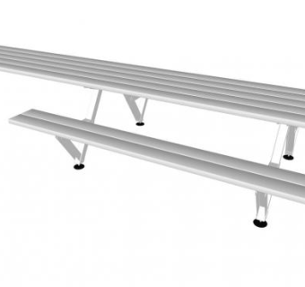 长桌椅组合SU模型下载_sketchup草图大师SKP模型