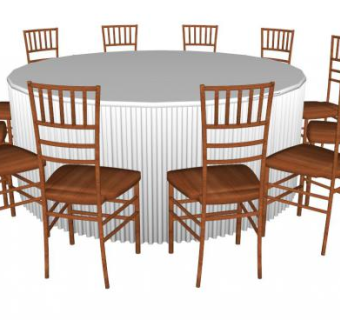 宴席桌椅组合SU模型下载_sketchup草图大师SKP模型