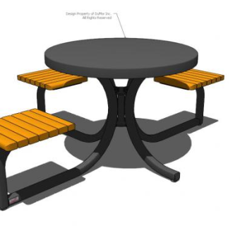 户外不锈钢桌椅组合SU模型下载_sketchup草图大师SKP模型