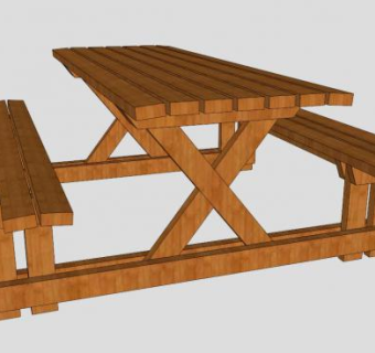实木舒适野餐SU模型下载_sketchup草图大师SKP模型