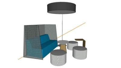 休闲桌椅组合SU模型下载_sketchup草图大师SKP模型