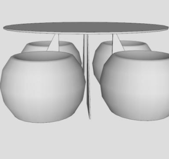 现代户外桌椅SU模型下载_sketchup草图大师SKP模型