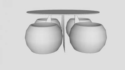 现代户外桌椅SU模型下载_sketchup草图大师SKP模型