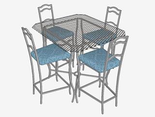 简欧<em>玻璃</em>器皿桌椅SU模型下载_sketchup草图大师SKP模型