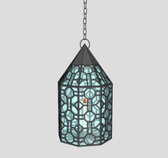 玻璃锥形罩花灯吊灯SU模型下载_sketchup草图大师SKP模型