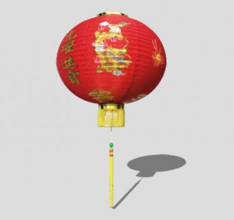 中式红色灯笼SU模型下载_sketchup草图大师SKP模型