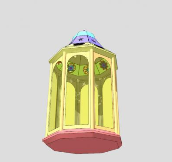 彩虹颜色灯笼SU模型下载_sketchup草图大师SKP模型