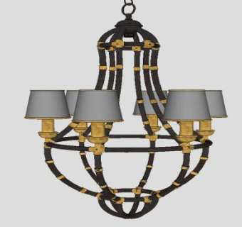 欧式烛台莫瑞斯吊灯SU模型下载_sketchup草图大师SKP模型