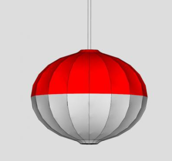 现代红白灯笼SU模型下载_sketchup草图大师SKP模型