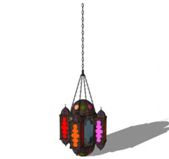 悬挂花灯吊灯SU模型下载_sketchup草图大师SKP模型