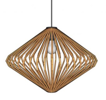 尖扁罩花灯吊灯SU模型下载_sketchup草图大师SKP模型