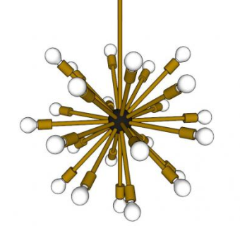 人造卫星时尚吊灯SU模型下载_sketchup草图大师SKP模型