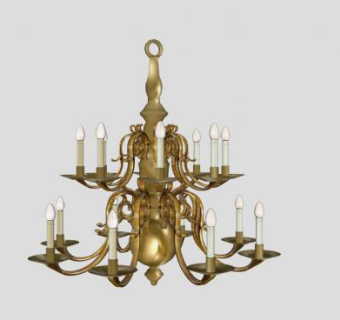 欧式烛台吊灯SU模型下载_sketchup草图大师SKP模型