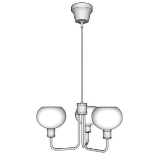 宜家白色吊灯挂灯SU模型下载_sketchup草图大师SKP模型