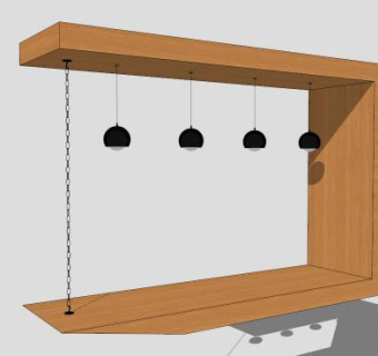 现代家庭酒吧吊灯SU模型下载_sketchup草图大师SKP模型