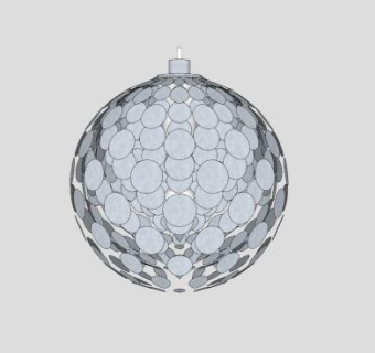 现代五叉圆球吊灯SU模型下载_sketchup草图大师SKP模型