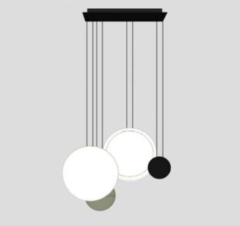 简欧挂灯吊灯SU模型下载_sketchup草图大师SKP模型