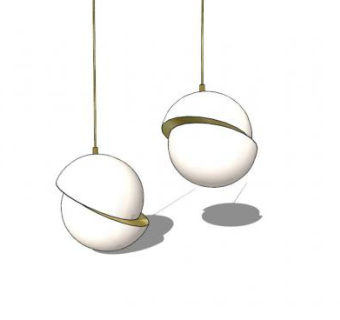 球体悬浮照明吊灯SU模型下载_sketchup草图大师SKP模型