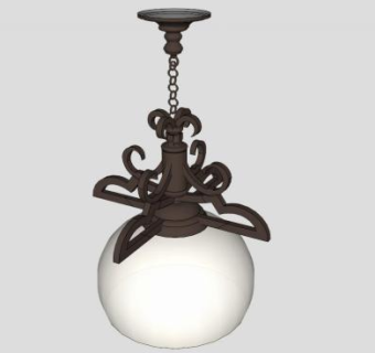 复古吊灯SU模型下载_sketchup草图大师SKP模型