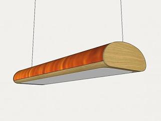 木质单板吊灯SU模型下载_sketchup草图大师SKP模型