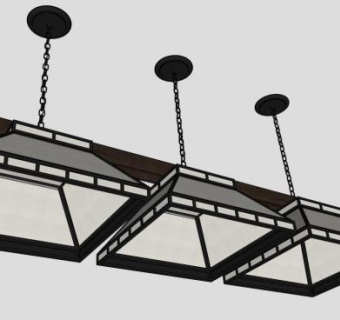 农场房子吊灯SU模型下载_sketchup草图大师SKP模型