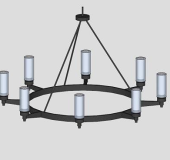 金属烛台吊灯SU模型下载_sketchup草图大师SKP模型