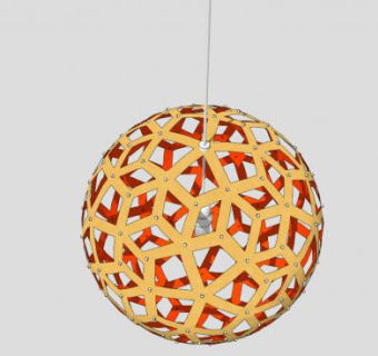 简约五叉圆球吊灯SU模型下载_sketchup草图大师SKP模型