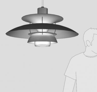 现代白织吊灯SU模型下载_sketchup草图大师SKP模型