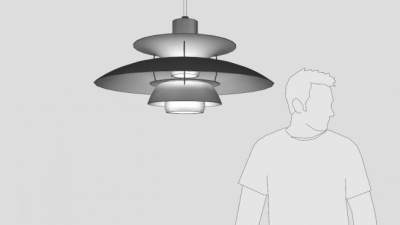 现代白织吊灯SU模型下载_sketchup草图大师SKP模型