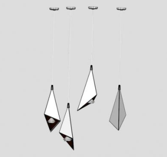 三角灯吊灯SU模型下载_sketchup草图大师SKP模型