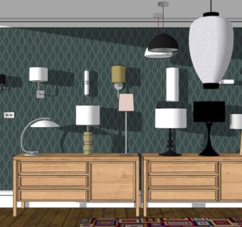 国内各种壁灯SU模型下载_sketchup草图大师SKP模型