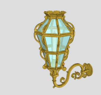 威尼斯镀金壁灯SU模型下载_sketchup草图大师SKP模型