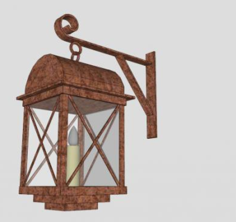 生锈金属壁灯SU模型下载_sketchup草图大师SKP模型