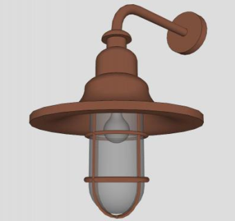 工业灯笼壁灯SU模型下载_sketchup草图大师SKP模型