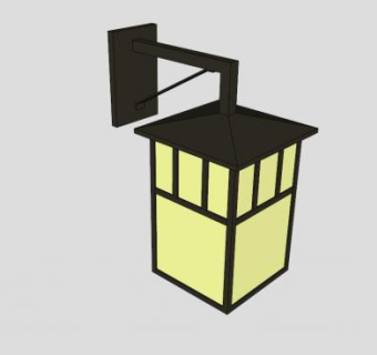 简易灯笼烛台灯SU模型下载_sketchup草图大师SKP模型