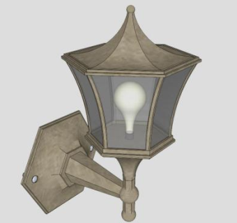 金属青铜壁灯SU模型下载_sketchup草图大师SKP模型
