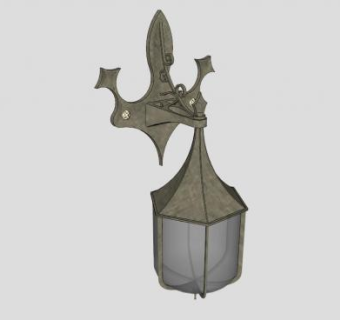 户外壁挂式吊灯SU模型下载_sketchup草图大师SKP模型